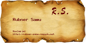 Rubner Samu névjegykártya